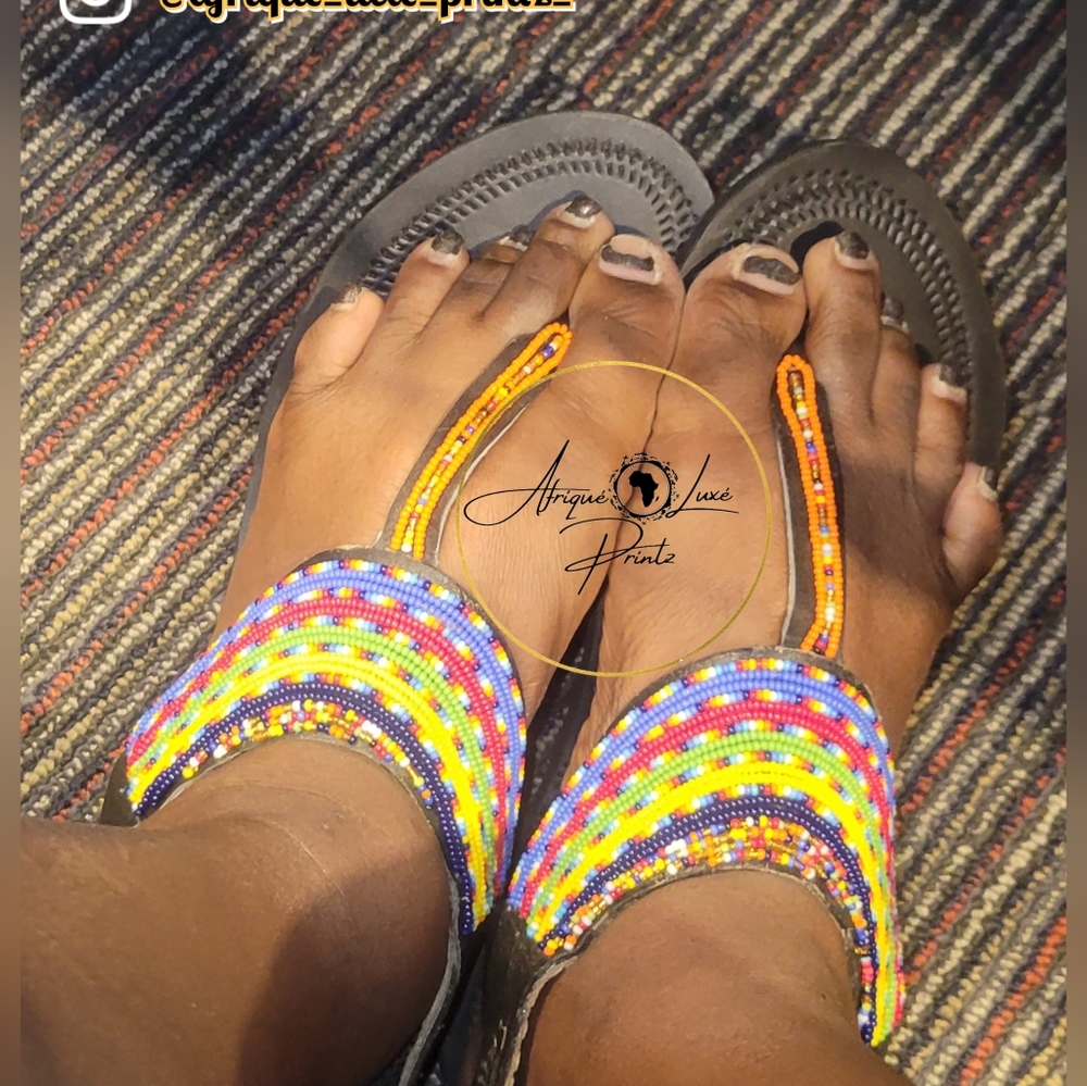 Kenyan beaded lace sandals